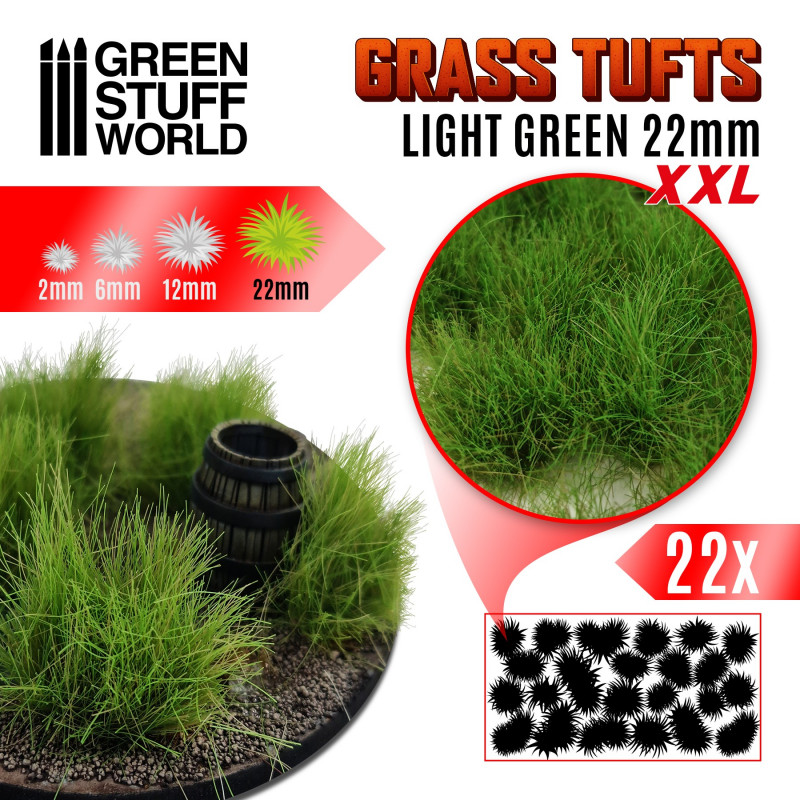 Touffes d'herbes vert clair 22mm XXL Greenstuff World 525