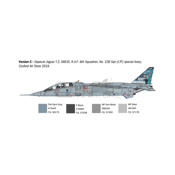 Maquette Avion Jaguar T.2 R.A.F.Trainer Italeri 1470